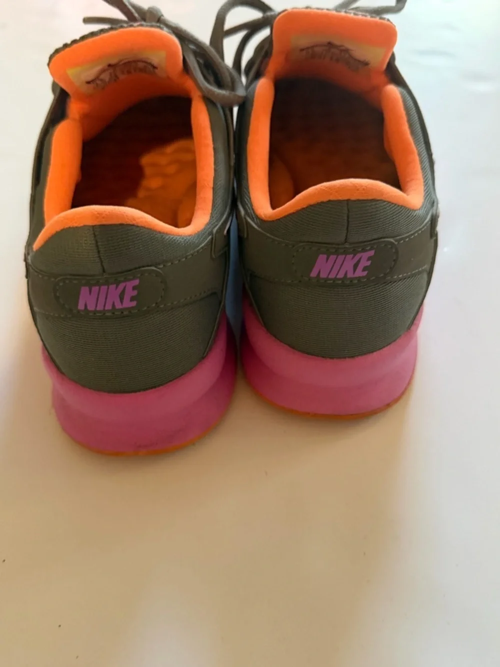 Nike Women’s Training Sneakers Gray Orange Pink Size 6.5 Athletic Gym Shoes